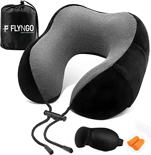 Ergonomic U-Shaped Memory Foam Neck Pillow for Travel & Flights